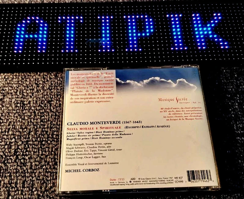 🎶 CD Zeldzaam Monteverdi Selva Morale Spirituale Michel Corboz Erato Musique Sacrée 🎼 – photo 2